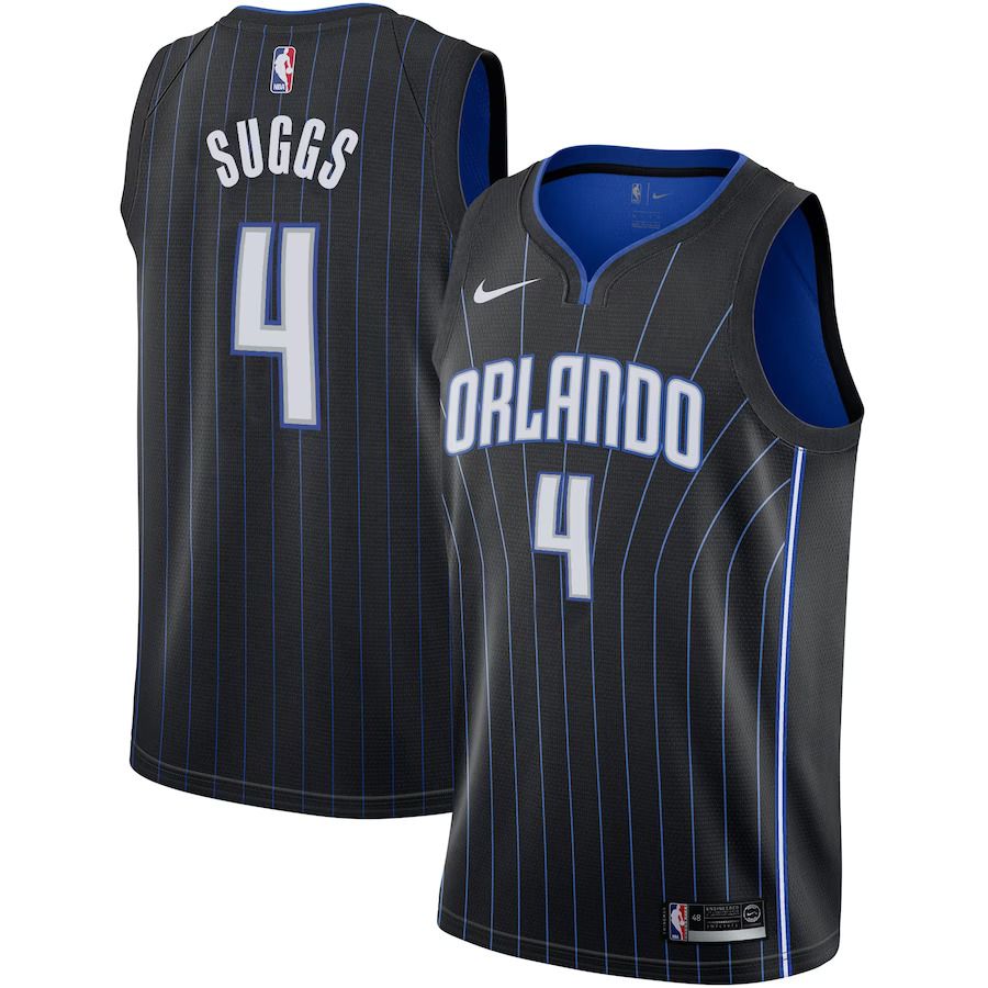 Men Orlando Magic 4 Jalen Suggs Nike Black Draft First Round Pick Swingman NBA Jersey